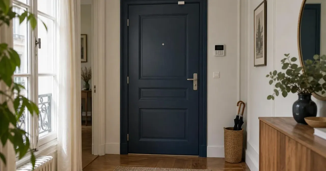 Clavier d’alarme et détecteur d’ouverture dans une entrée d’appartement