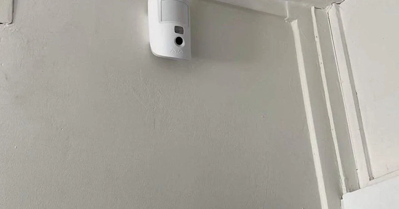 Salon d'appartement parisien envahi par le brouillard blanc d'un générateur de brouillard anti-cambriolage