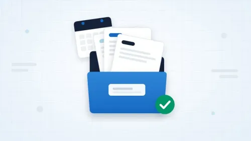 Illustration : un dossier d’où sortent trois lettres de résiliation, avec le calendrier du préavis