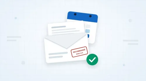 Illustration du guide Verisure : lettre de résiliation en recommandé avec accusé de réception et calendrier du préavis