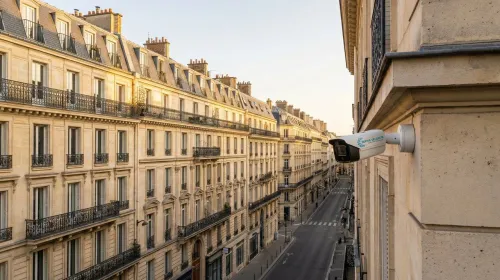 Vidéosurveillance à Paris 8e : immeubles haussmanniens